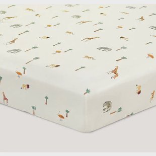 NOUS Kids katoenen hoeslaken ledikant (120x60 cm) - ecru