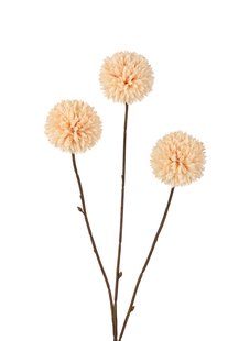 Kunstbloem Pompom x 3 - Creme - 78 cm
