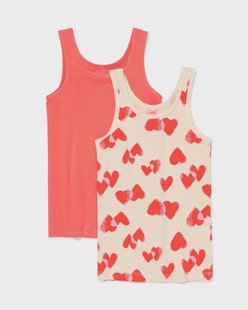 HEMA Kinderhemden hartjes - 2 stuks rood (rood)