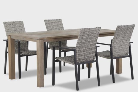 Lifestyle Upton/Bristol 180 cm dining tuinset 5-delig stapelbaar