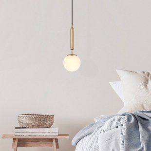 Opviq Hanglamp King, goud/opaal, glas, Ø 15 cm, E14