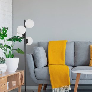 Opviq Vloerlamp Faze, zwart, glas, hoogte 130 cm, 4-lamps, E27