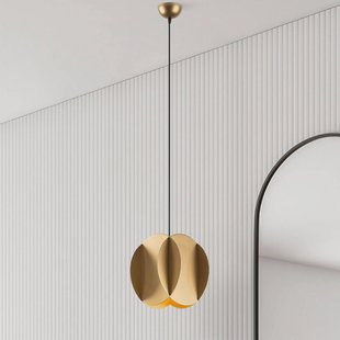 Opviq Hanglamp Corner, goudkleurig, 25 x 25 cm, metaal, E27