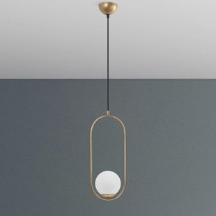 Opviq Hanglamp Mudoni, goud/wit, glas, metaal, E27