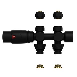 Radiatorkraan BWS Thermostatisch Muur- en Vloeraansluiting 1/2MX16/2 M30 Mat Zwart