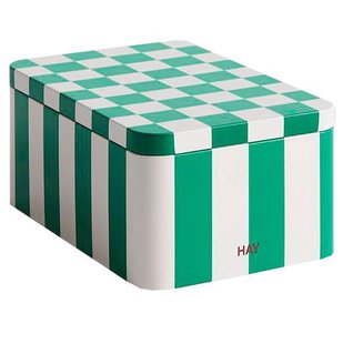 Hay Tin Container Opberger Small Green And Off-White