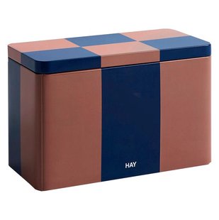 Hay Tin Container Opberger Medium Brown And Midnight Blue