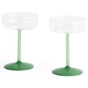 Hay Tint Coupe Champagne Glas Set Van 2 Clear Green