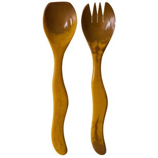 HKliving Salad Cutlery Opscheplepels Set Van 2 Ochre