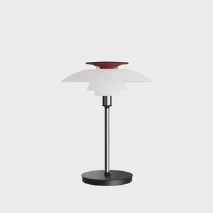PH80 PORTABLE accu-tischlamp, wit/rood/chroom PH 80 Louis Poulsen - Woonkamer - Designer - Aluminium - Met lampenkap