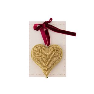 Zusss kersthanger hartje - kralen - goud