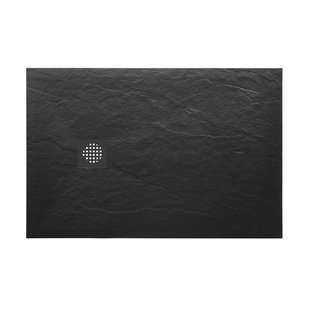 Douchebak Wiesbaden Stonea Antislip Composiet 90x120x3 cm Inkortbaar Mat Zwart