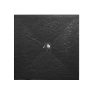 Douchebak Wiesbaden Stonea Antislip Composiet 90x90x3 cm Inkortbaar Mat Zwart