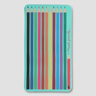 Kleurpotloden in metalen doosje - 12 stuks