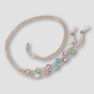 Brillenband met gekleurde edelstenen