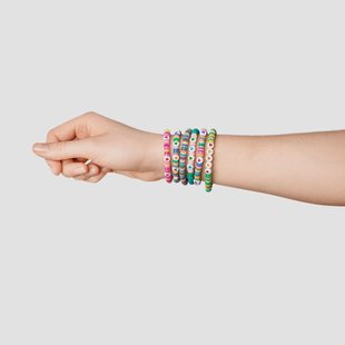 Kralenset met koord - Kleurrijke kralen en hartjes