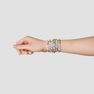 Kralenset met koord - Tropische kleuren en letters