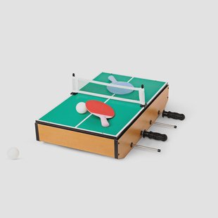 3-in-1 tafelspel. Voetbal, tafeltennis en shuffleboard