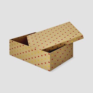 Cadeaudoos met folie harten - 28 cm