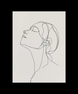 Minimalistische Lijntekening Gezicht Poster