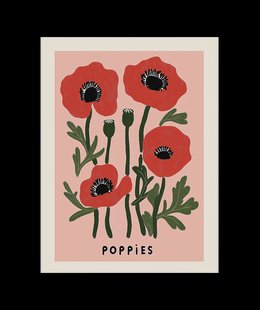 Felrode Klaprozen Poppies Poster