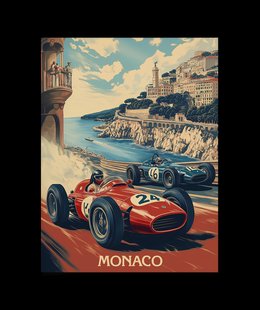 Monaco Grand Prix Vintage Racing Poster