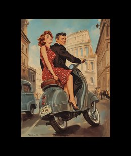 Vintage Italiaanse Vespa Poster