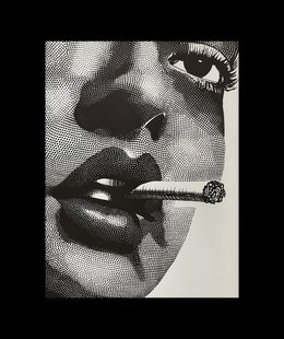 Halftone Rokende Vrouw Poster