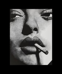 Halftone Rokende Vrouw Poster