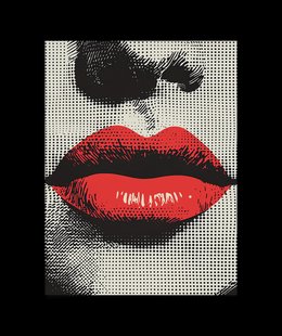 Halftone Rode Lippen Poster