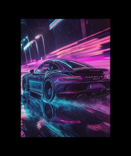 Porsche 911 Carrera S Neon Poster
