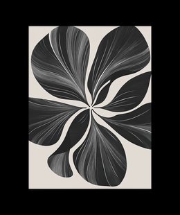 Abstracte Bladeren Zwart-Wit Poster