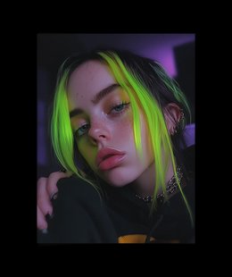 Billie Eilish Neon Glow Poster