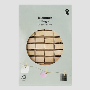 Houten wasknijpers - 24 stuks