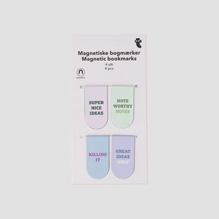 Magnetische boekenleggers met uitspraken - 4 stuks