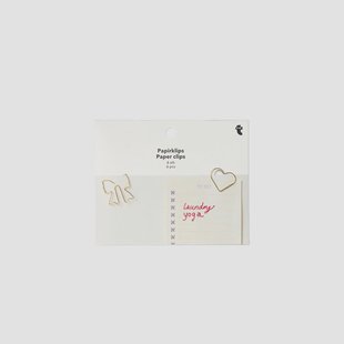 Hartjes en strikjes paperclips - 6 stuks