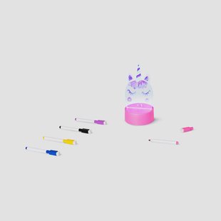 Gloeiende eenhoorn tekentafel