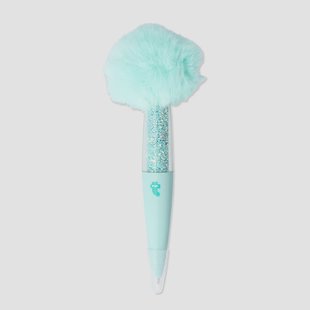Turquoise balpen met pluche top