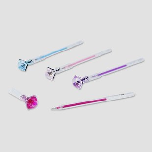 Gelpennen met diamantjes - 4 stuks