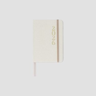 A6 linnen weekdagboek 2026 - Engels