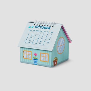 Bureaukalender als huis
