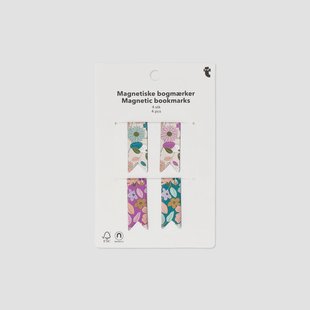 Magnetische boekenleggers bloemen - 4 stuks