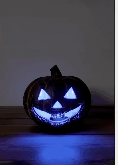 Lichtgevende metalen pompoen - 22 cm