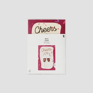 Wenskaart met champagneglazen