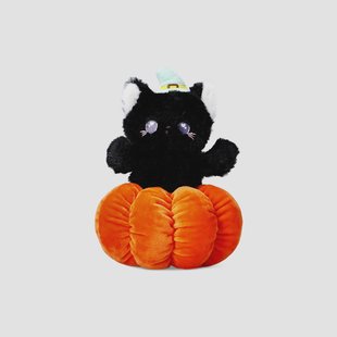 Knuffel - Zwarte kat in pompoen