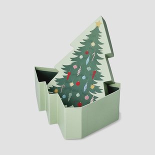 Kerstboom geschenkdoos - 23 cm
