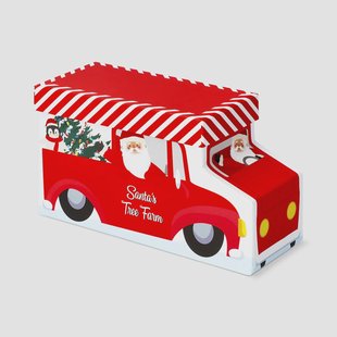 Geschenkdoos vrachtwagen van de kerstman - 15 cm