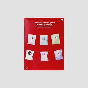 Advent cadeauzakjes met nummerstickers - 24 stuks