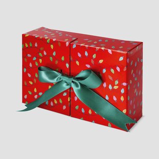 Rode cadeaudoos met lint - 20 cm