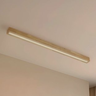 Lucande LED plafondlamp Emara, hout licht, eiken, dimbaar